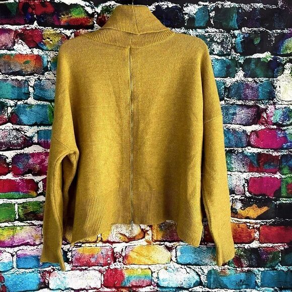 Topshop Zip Back Turtleneck Sweater Oversized Semi Cropped Size 6 - Picture 4 of 9